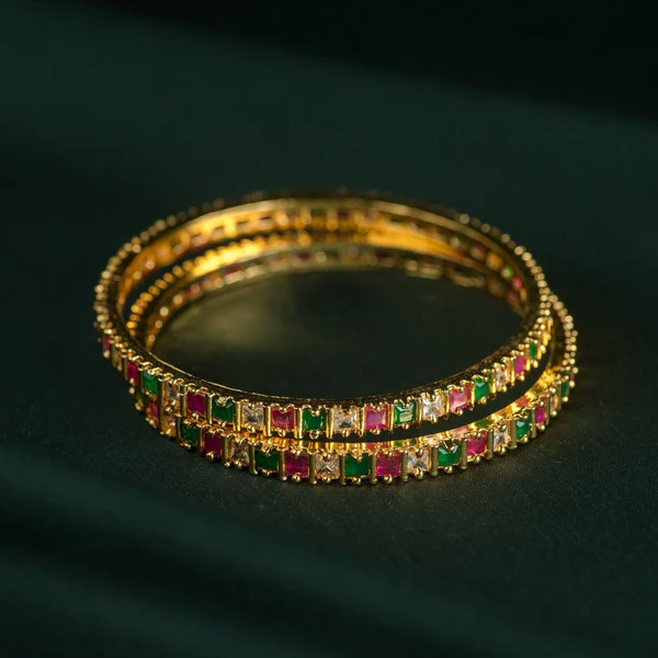 Multi coloured Block Bangles